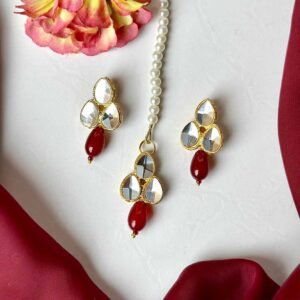Minimal Earrings /Teeka (Maroon)